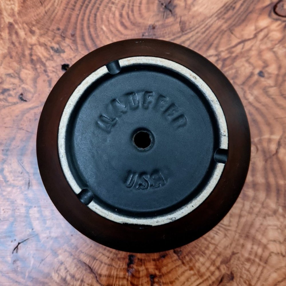 1960s Arabia Planter w Saucer Matte Black - Picture 2 of 13